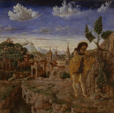 Giovanni Corente, Saint John the Baptist in a Landscape (ca. 1480); courtesy Wikimedia Commons.