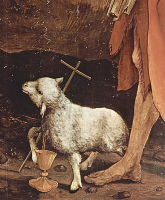 Isenheim Altarpiece, detail: The Slain Lamb