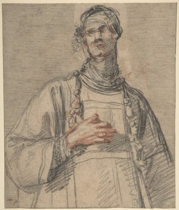 Jacopo Confortini (1602–1672), Figure of a Cleric in Half-Length (17th c.); courtesy of The Metropolitan Museum of Art Open Access for Scholarly Content (OASC).