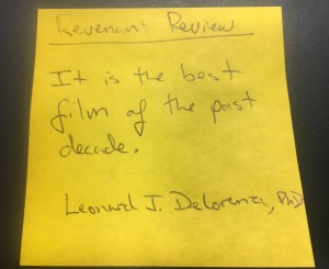 You know the movie's good when your review fits on a Post-It note.